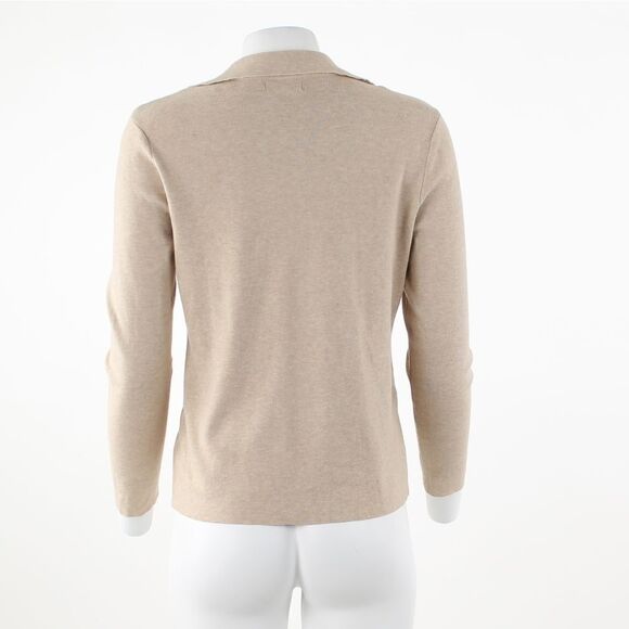 Calvin Klein Womens Sequin Trim V-Neck Sweater Heather Latte M - Picture 3 of 5